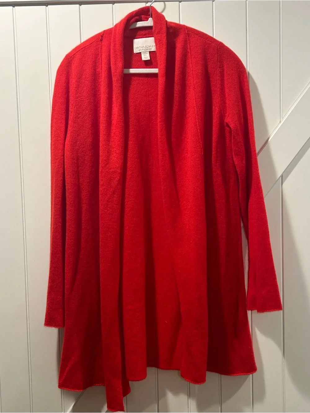 Cynthia Rowley 100% Cashmere 2-Ply Cherry Red Cardigan Sweater Medium